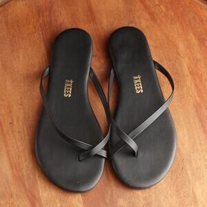 Tkees Sandals WMS SZ EU 36 US 5 BLK Riley Sable Criss Cross Leather Flat Shoes